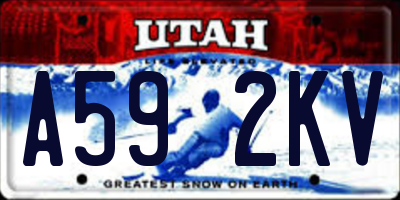 UT license plate A592KV