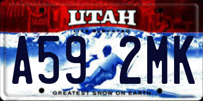 UT license plate A592MK