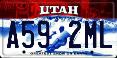 UT license plate A592ML