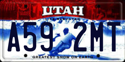UT license plate A592MT