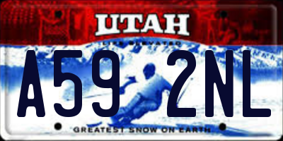UT license plate A592NL