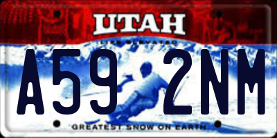 UT license plate A592NM
