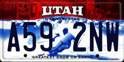 UT license plate A592NW