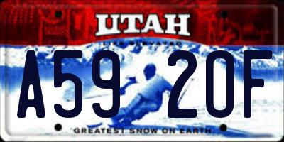 UT license plate A592OF