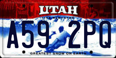 UT license plate A592PQ