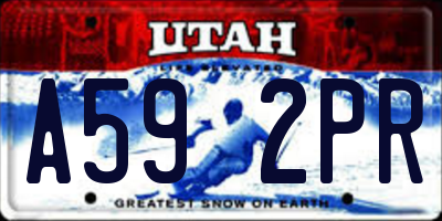 UT license plate A592PR