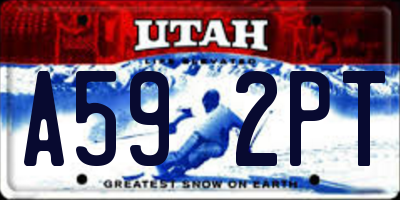 UT license plate A592PT