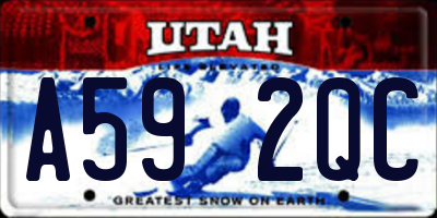 UT license plate A592QC
