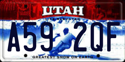 UT license plate A592QF