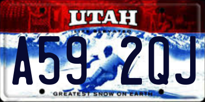 UT license plate A592QJ