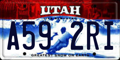 UT license plate A592RI