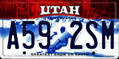 UT license plate A592SM