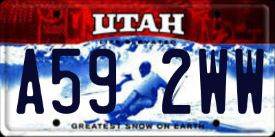 UT license plate A592WW