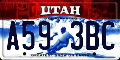 UT license plate A593BC