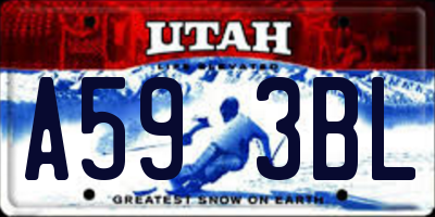 UT license plate A593BL