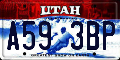 UT license plate A593BP