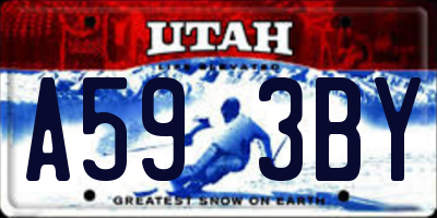 UT license plate A593BY