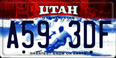 UT license plate A593DF