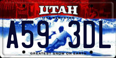 UT license plate A593DL