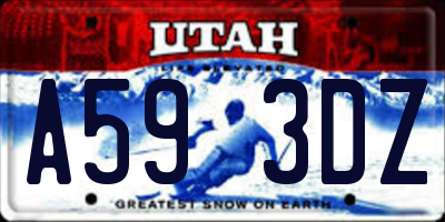 UT license plate A593DZ