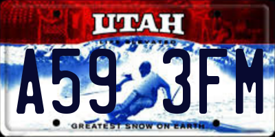 UT license plate A593FM