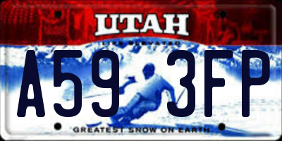 UT license plate A593FP