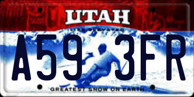 UT license plate A593FR