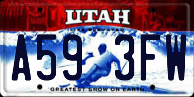 UT license plate A593FW
