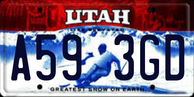 UT license plate A593GD