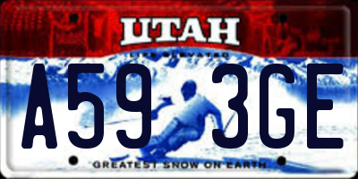 UT license plate A593GE