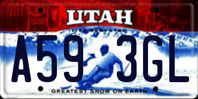 UT license plate A593GL