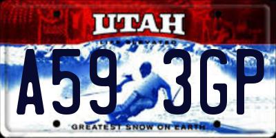 UT license plate A593GP