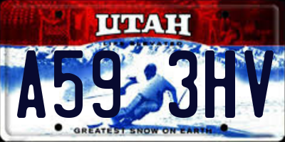 UT license plate A593HV