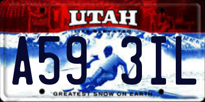 UT license plate A593IL