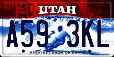 UT license plate A593KL