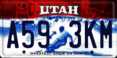 UT license plate A593KM