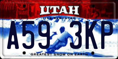 UT license plate A593KP