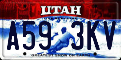 UT license plate A593KV