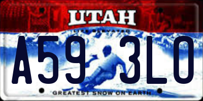 UT license plate A593LO