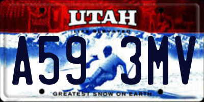 UT license plate A593MV