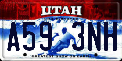 UT license plate A593NH