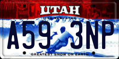 UT license plate A593NP