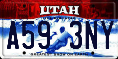 UT license plate A593NY