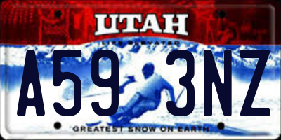 UT license plate A593NZ