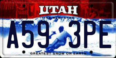 UT license plate A593PE