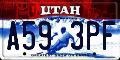 UT license plate A593PF
