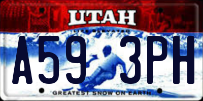 UT license plate A593PH