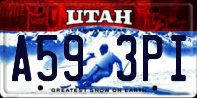 UT license plate A593PI