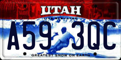 UT license plate A593QC