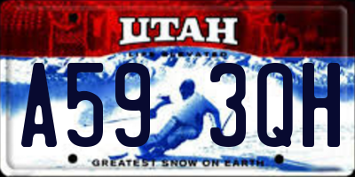 UT license plate A593QH